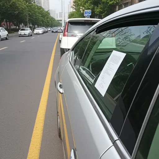 他因在禁止停车区停车而被罚款。