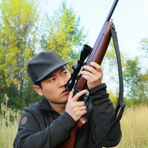 猎人小心地将他的步枪瞄准了目标。