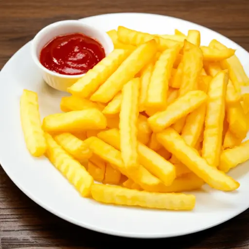 我们晚餐吃了炸薯条。