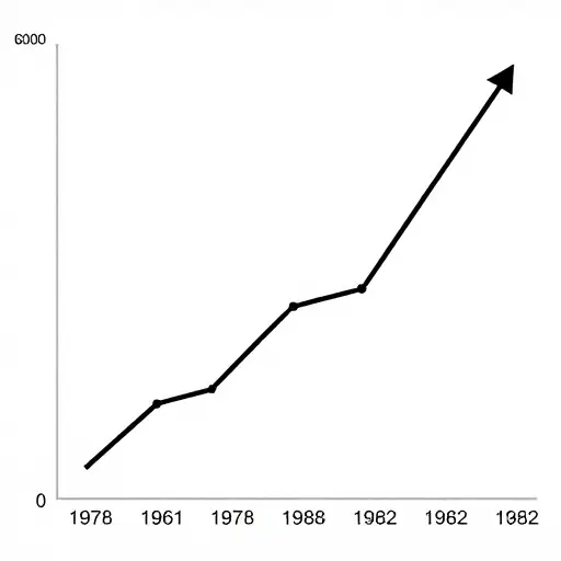 然而，在1978年至1982年间出现了一次急剧增长，当时数字达到了约6000万吨。