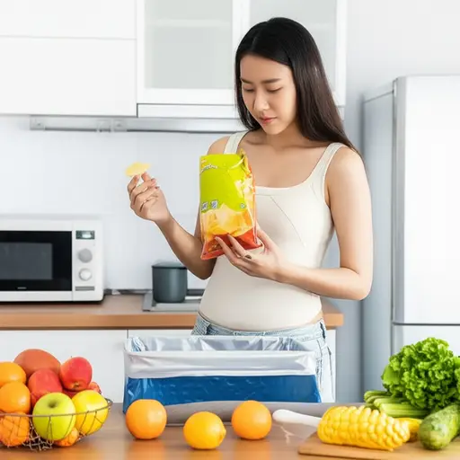 她正尝试减少吃垃圾食品。