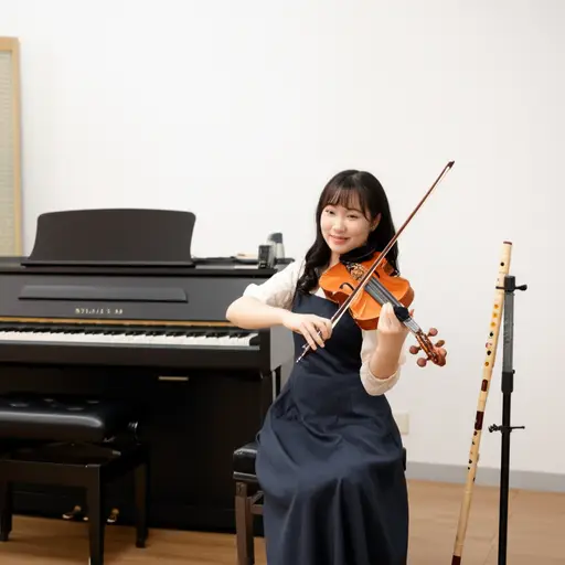 她会演奏几种乐器。