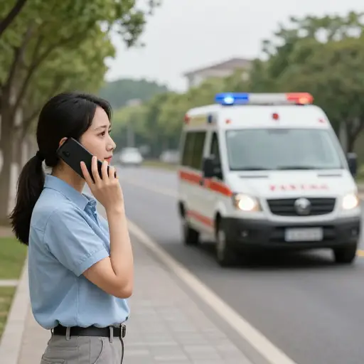 她叫了救护车，救护车立刻就到了。