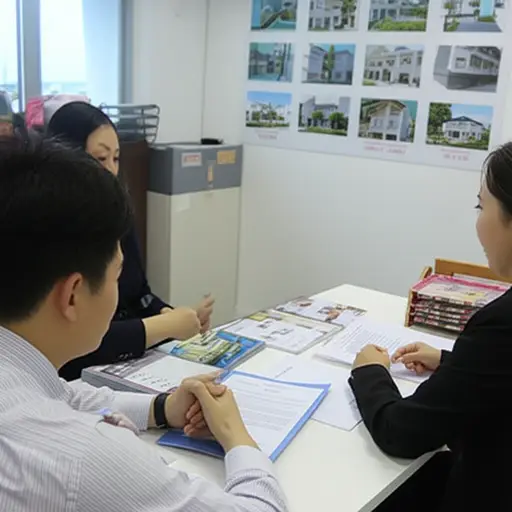 我们联系了一家房地产中介来帮我们购买第一套房子。