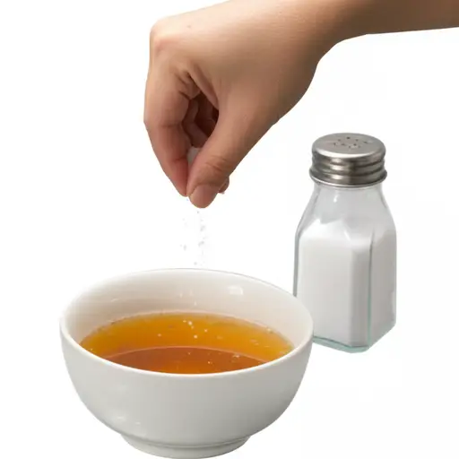 做汤时加一点盐可以提味。