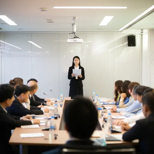 她马上就要开始她的演示了。