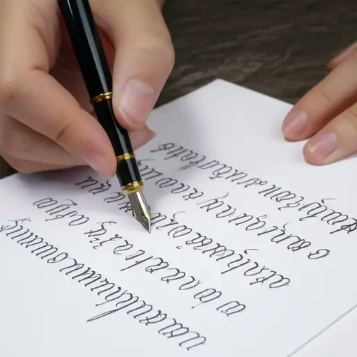 她的书写优雅易读。