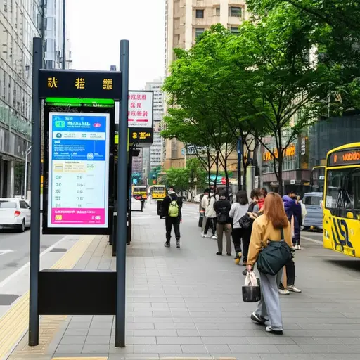 我们在公交车站见面吧。