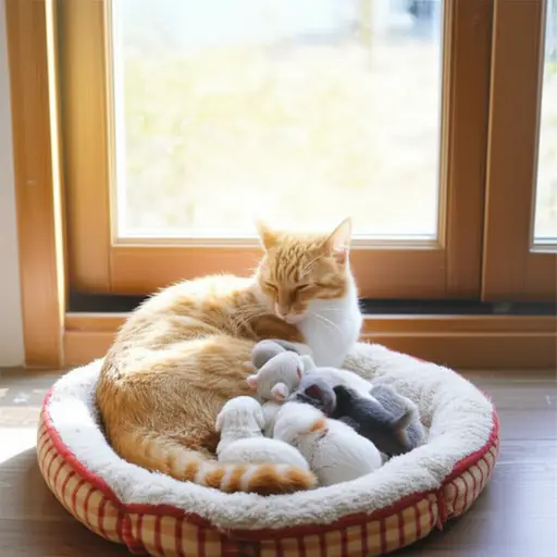 我们回家发现猫生了小猫。