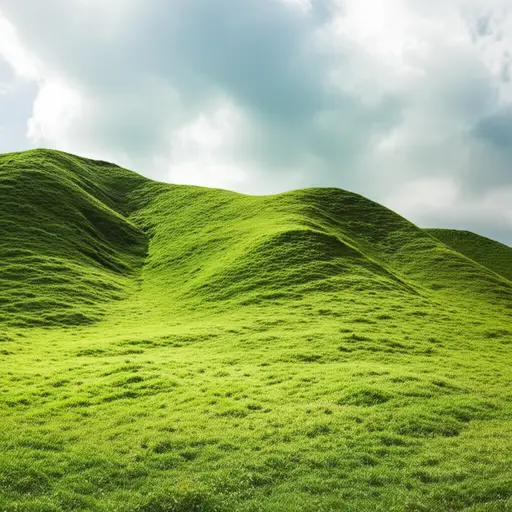 雨后，山丘变得郁郁葱葱、绿意盎然。