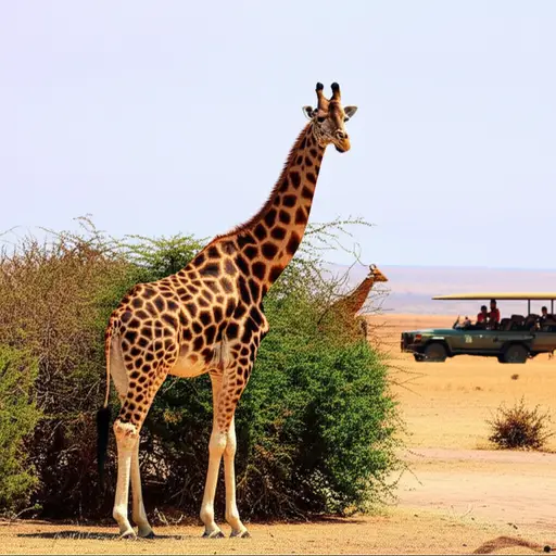 我们在狩猎旅行中看到了一只雄性长颈鹿。