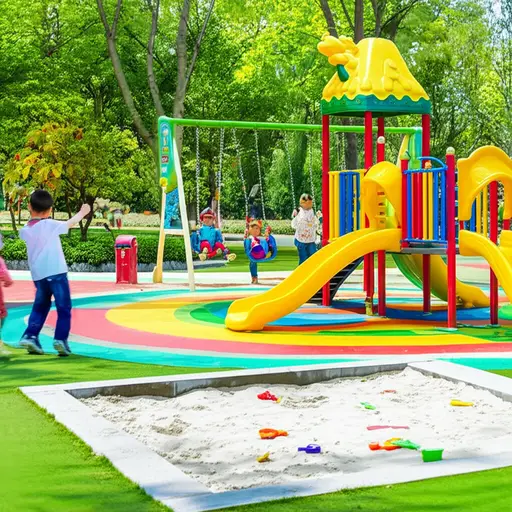 公园里有一个供孩子们玩耍的专门区域。