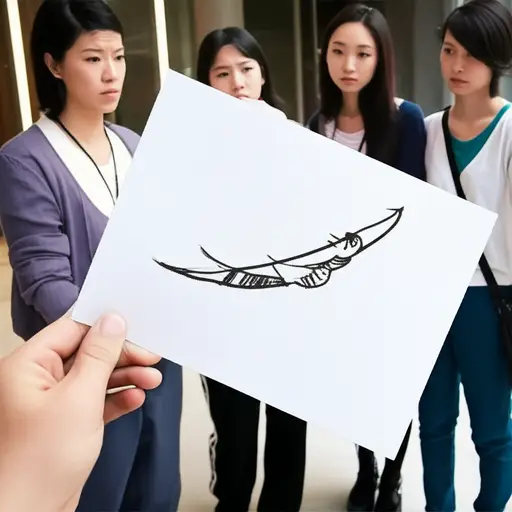 那张画被倒着拿着，所以我们看不清楚。