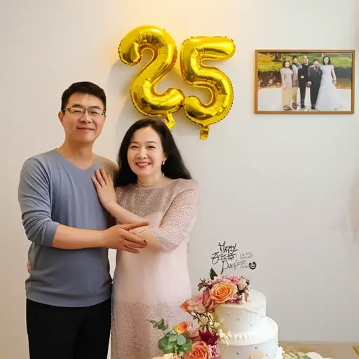 恭喜你们结婚25周年纪念日。