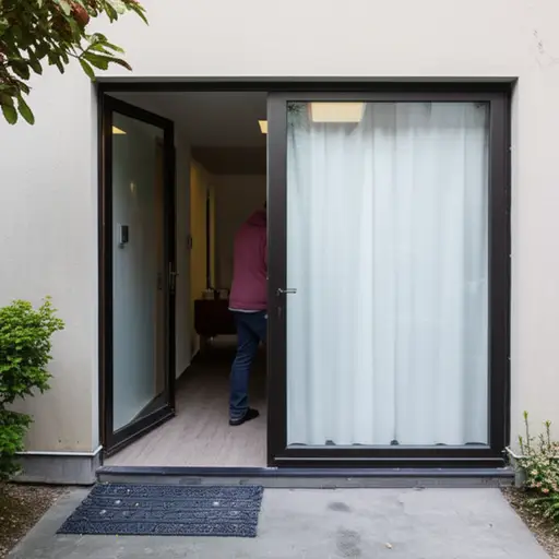 他从后门离开了房子。