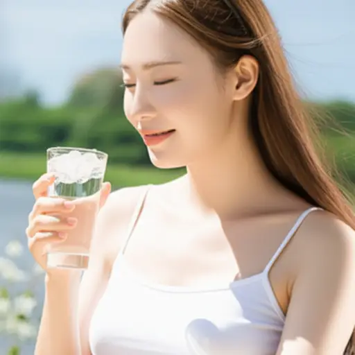 她夏天喜欢喝冷水。