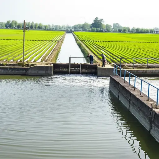 农民们使用这条运河将水引入他们的田地。