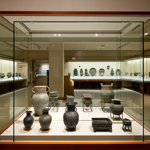 博物馆展出了一系列不同的古代物品。