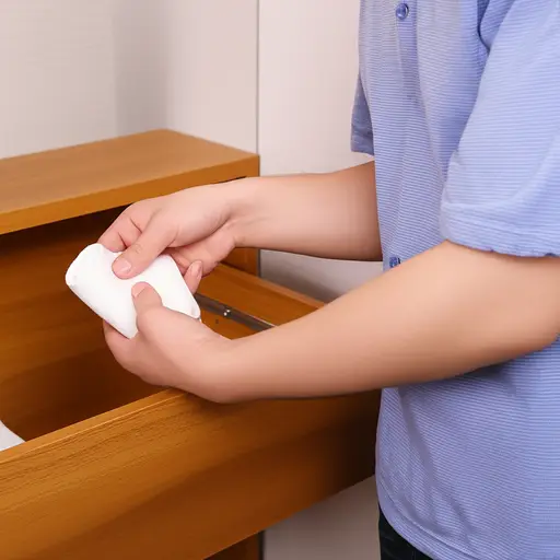 他打开抽屉，拿出一双袜子。