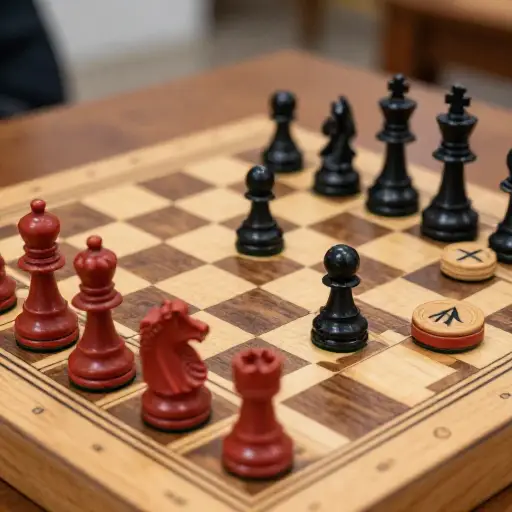 象棋棋子已全部就位，准备开始游戏。