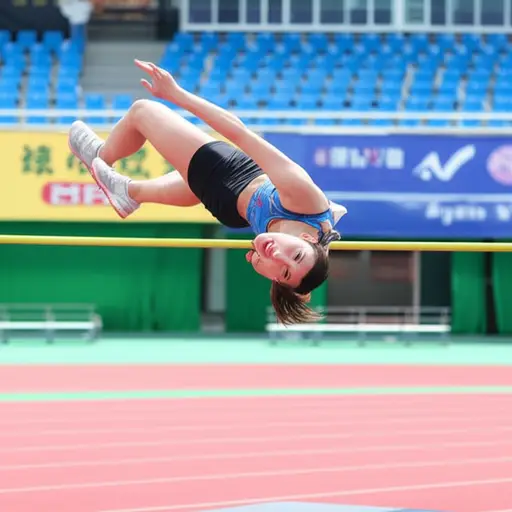 她创造了跳高的新欧洲纪录。