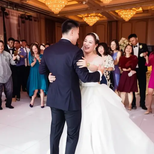 我们在婚礼上跳了一整晚的舞。