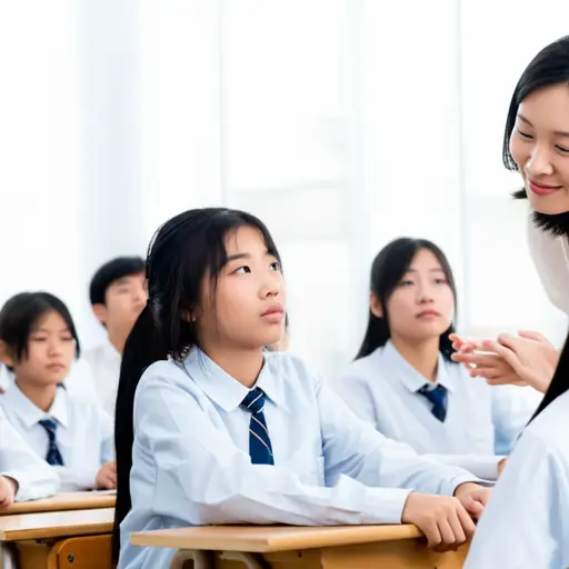 老师向学生点头表示许可。