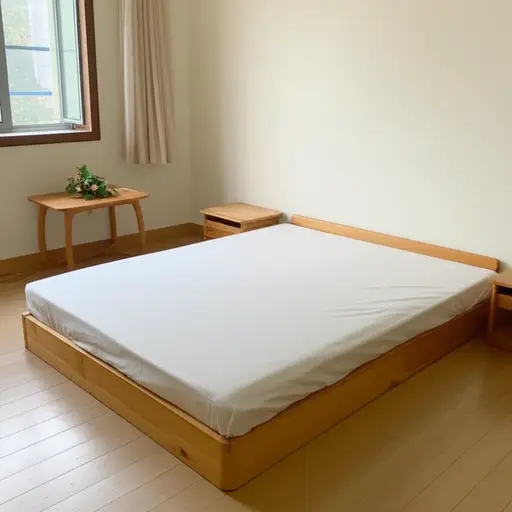 我床边有一张小桌子。