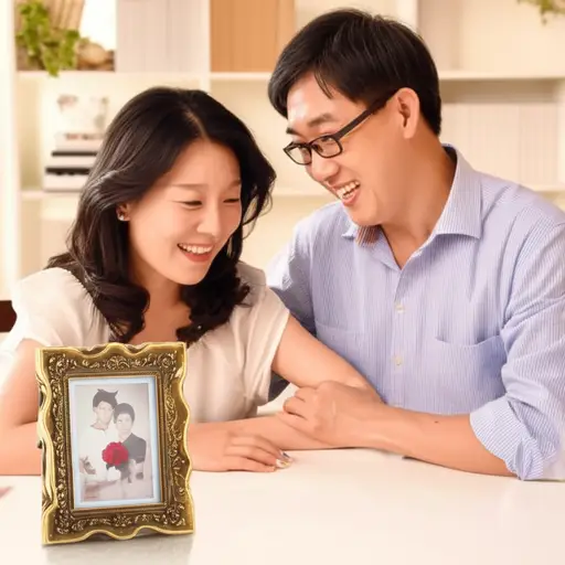 他们已经结婚十年了，依然很幸福。