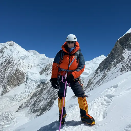 她是一位勇敢无畏的登山者。