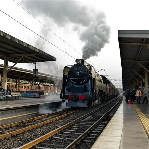 火车慢慢地驶入车站。