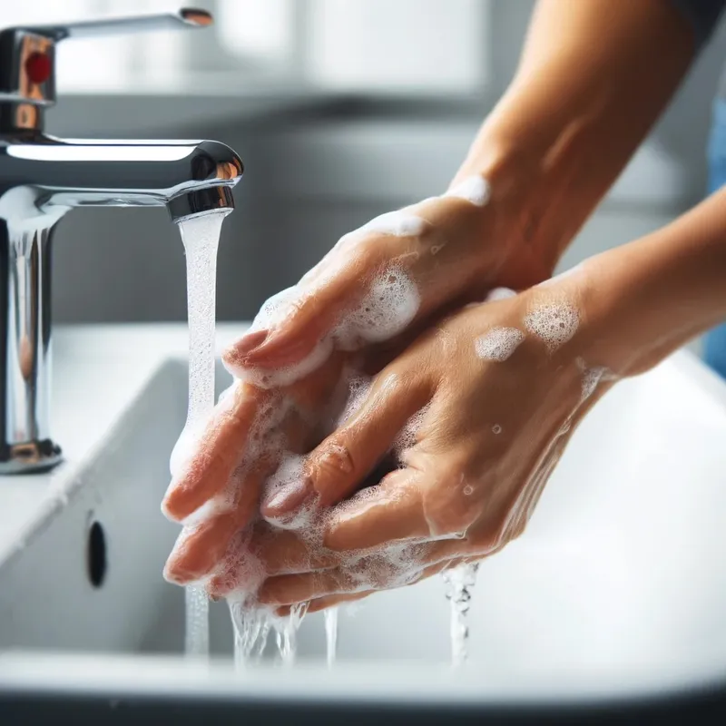 她洗手直到手干净为止。