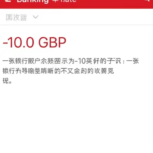 我的账户余额是负十英镑。