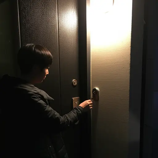 昨晚大约11点10分，我去锁了车库。