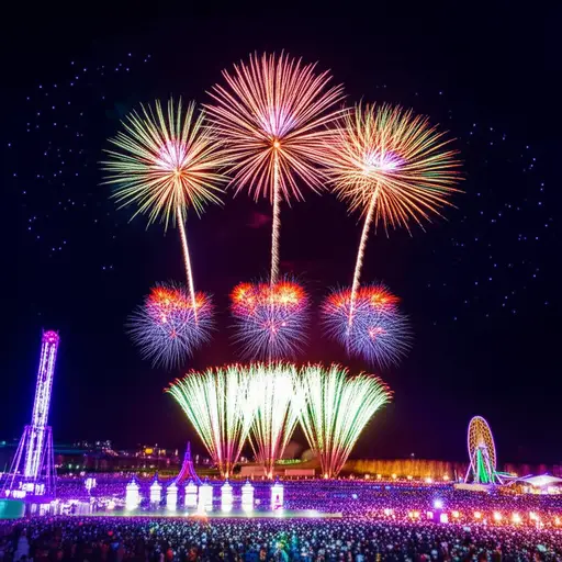 我们在主题公园参观期间每晚都看烟花。