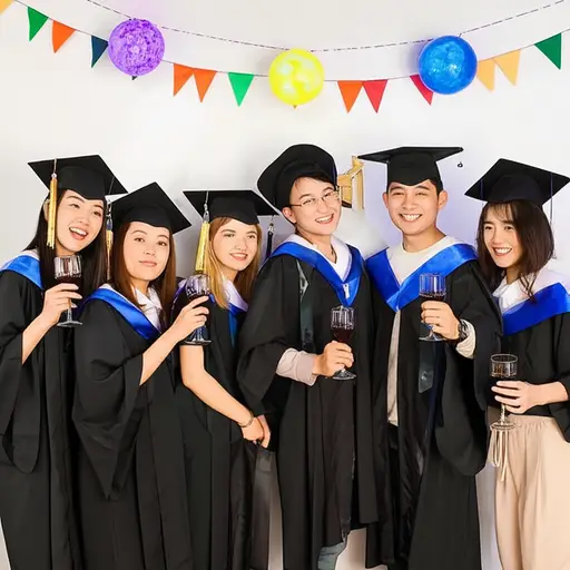 我们为毕业举办了一场热闹的派对。