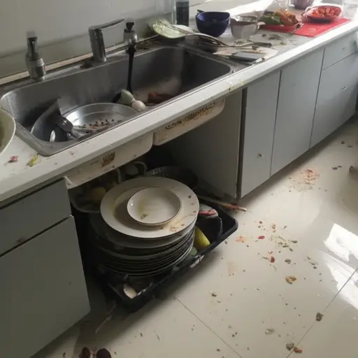 请把厨房里的那个乱摊子收拾干净。