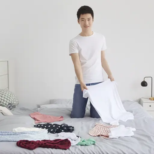 你能帮我(折叠)这些衣服吗？