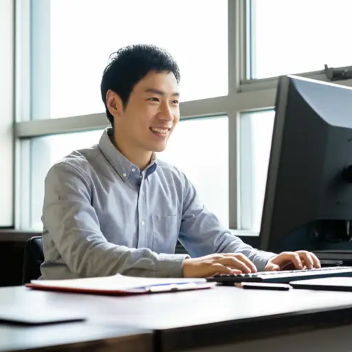 自从开始新工作后，他开心多了。