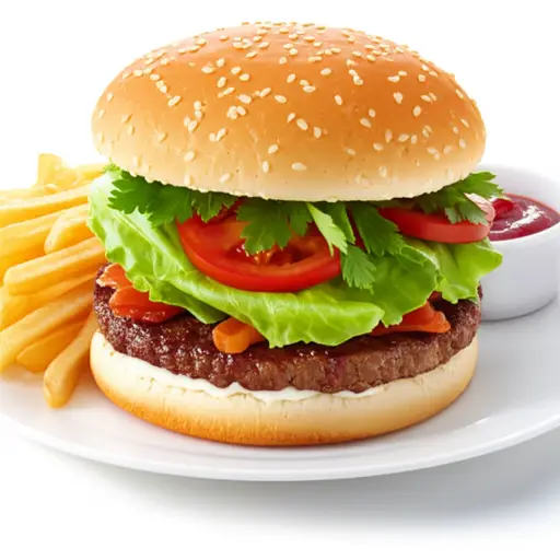 我想要一个汉堡配标准薯条。