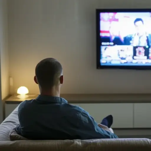 我晚上大多看电视。