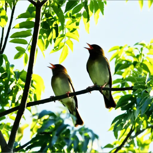 现在是清晨，鸟儿在歌唱。