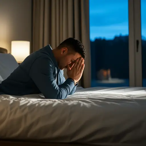 每天晚上睡觉前，他都会祈祷。