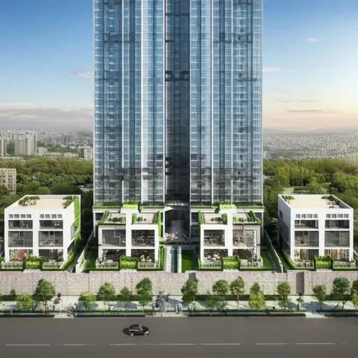 我们的楼前有四栋别墅。