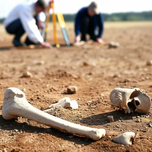 考古遗址是在田野中意外发现骨头后定位的。