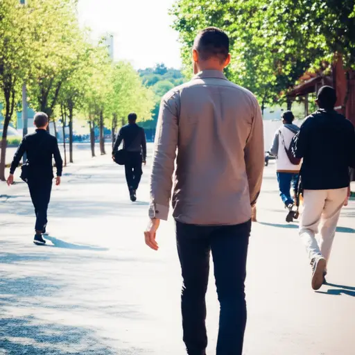 他走在前面带路。