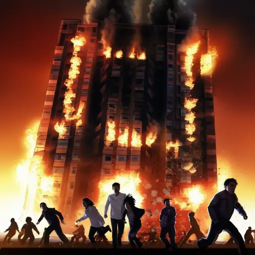 救命！大楼着火了！