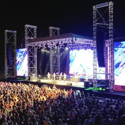 音乐会吸引了很多人。