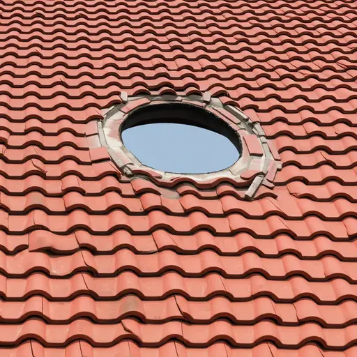 屋顶上有个洞。