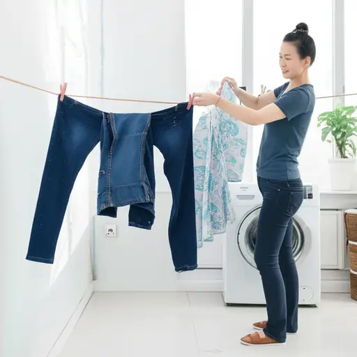 我妈妈把我的牛仔裤洗了。